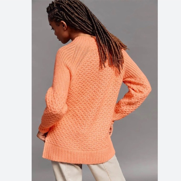 Anthropologie Bia Mock Neck Sweater in Coral - Picture 3 of 11